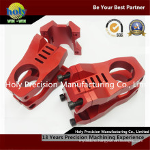 CNC Machining Aluminum Components for Bike with Red Anodizing